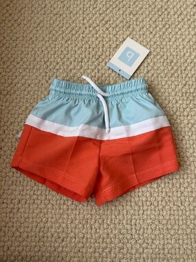 Bella Bliss Kids Colorblock swim shirts - Light Blue & Coral Red NWT